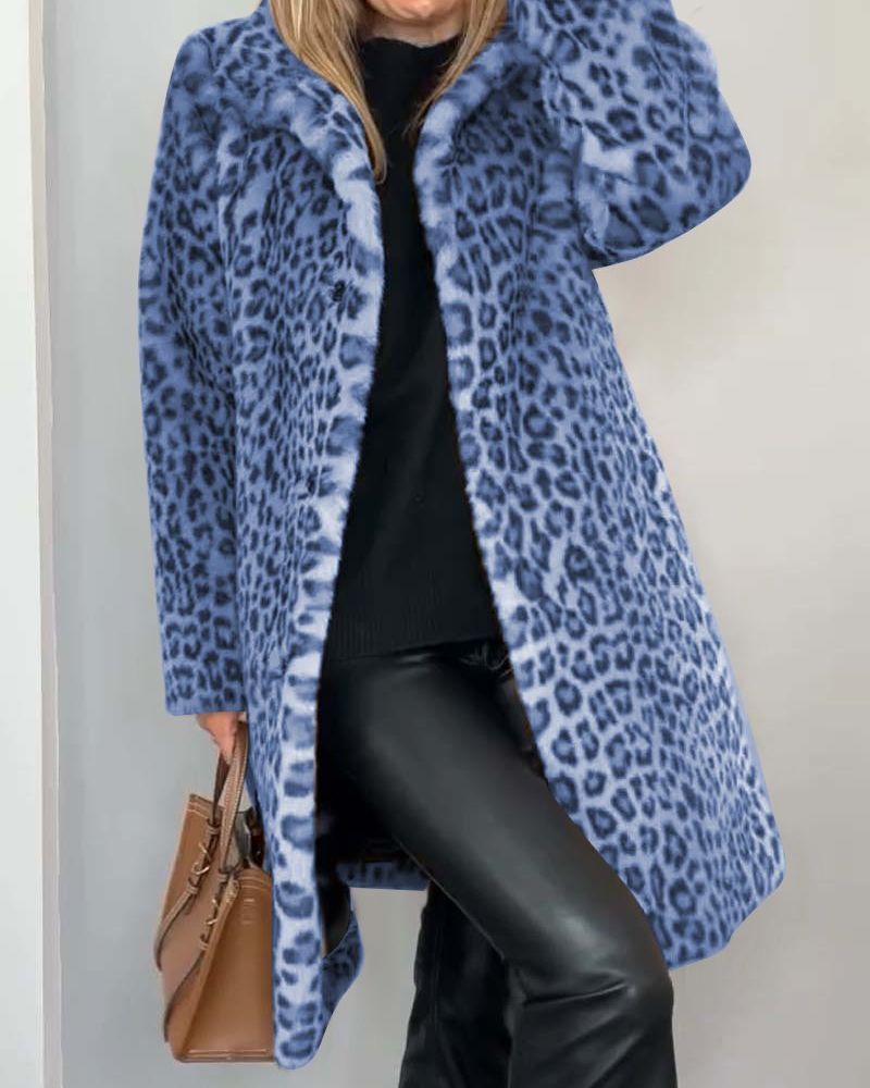 Séverine™ | Manteau Léopard Élégant et Doux