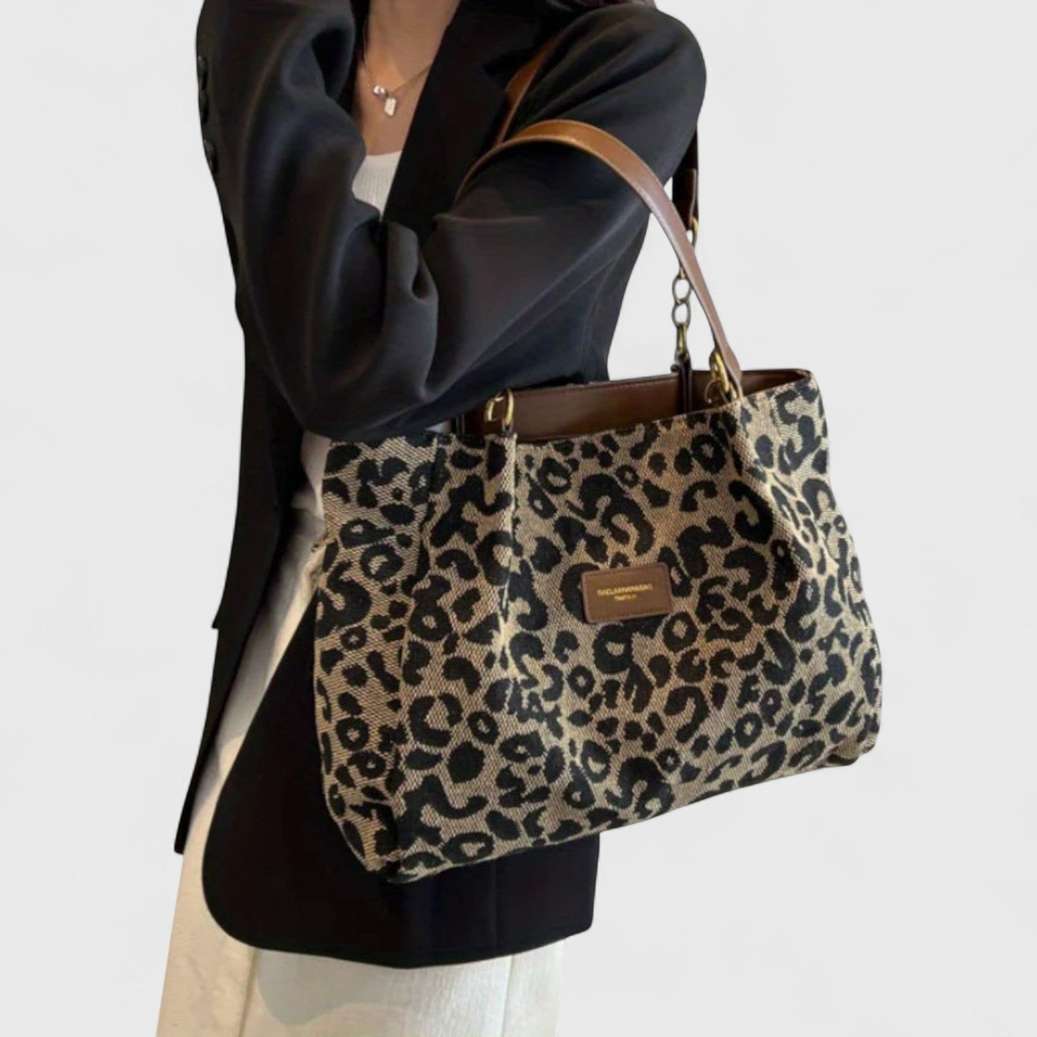 Naria™ | Sac Shopping Élégant en Toile Léopard