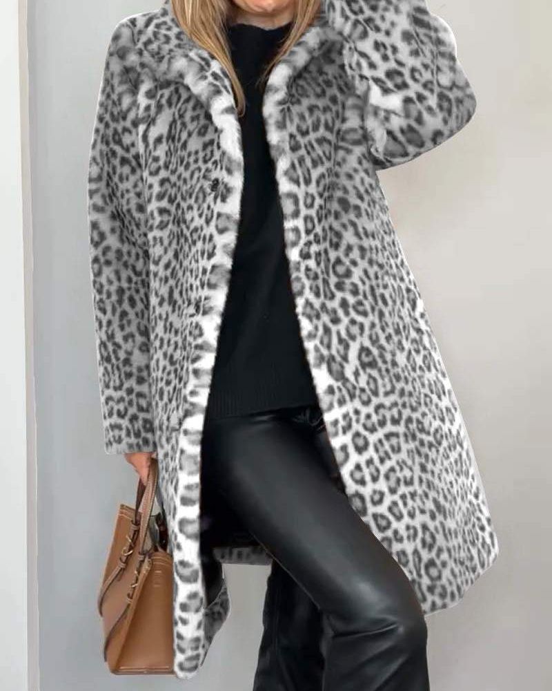 Séverine™ | Manteau Léopard Élégant et Doux
