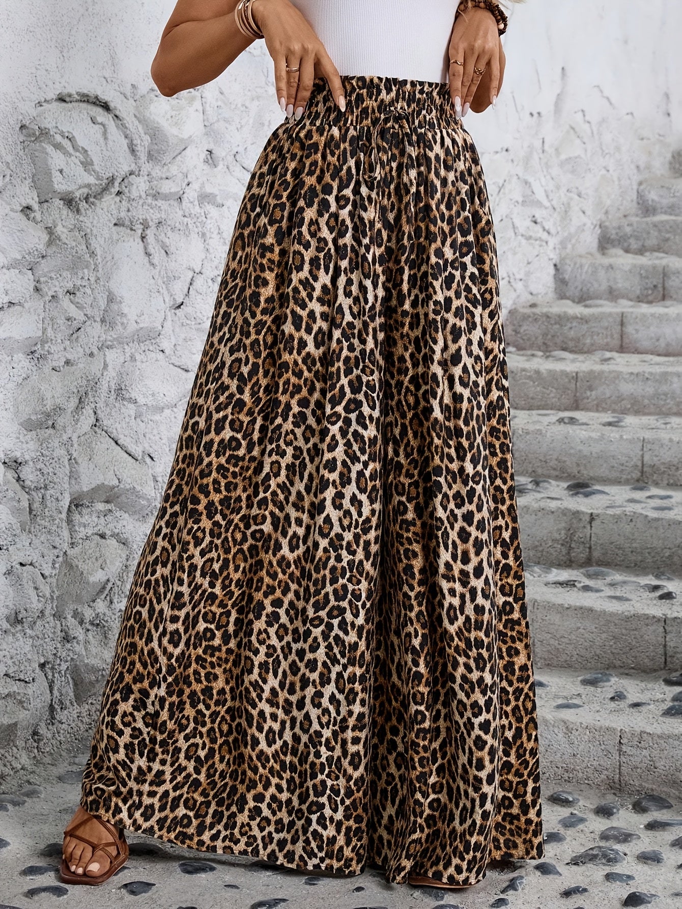 Naya™ | Pantalon Léger Léopard Élégant