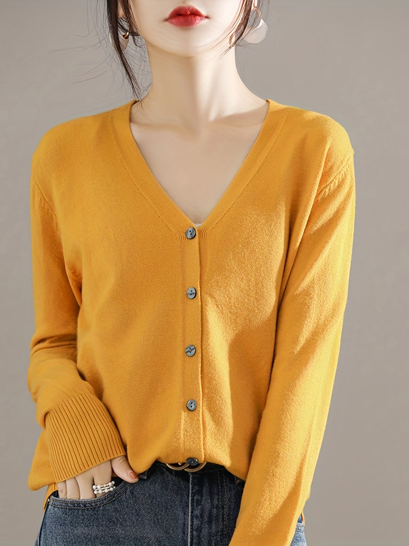 Solène™ | Cardigan Élégant à Col en V