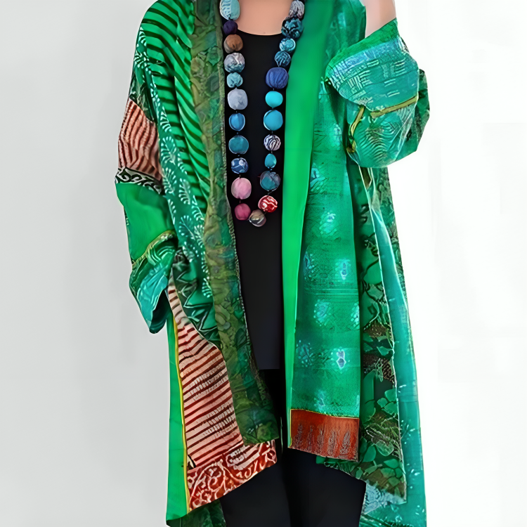 Eden™ | Cardigan Kimono Ouvert Imprimé Patchwork