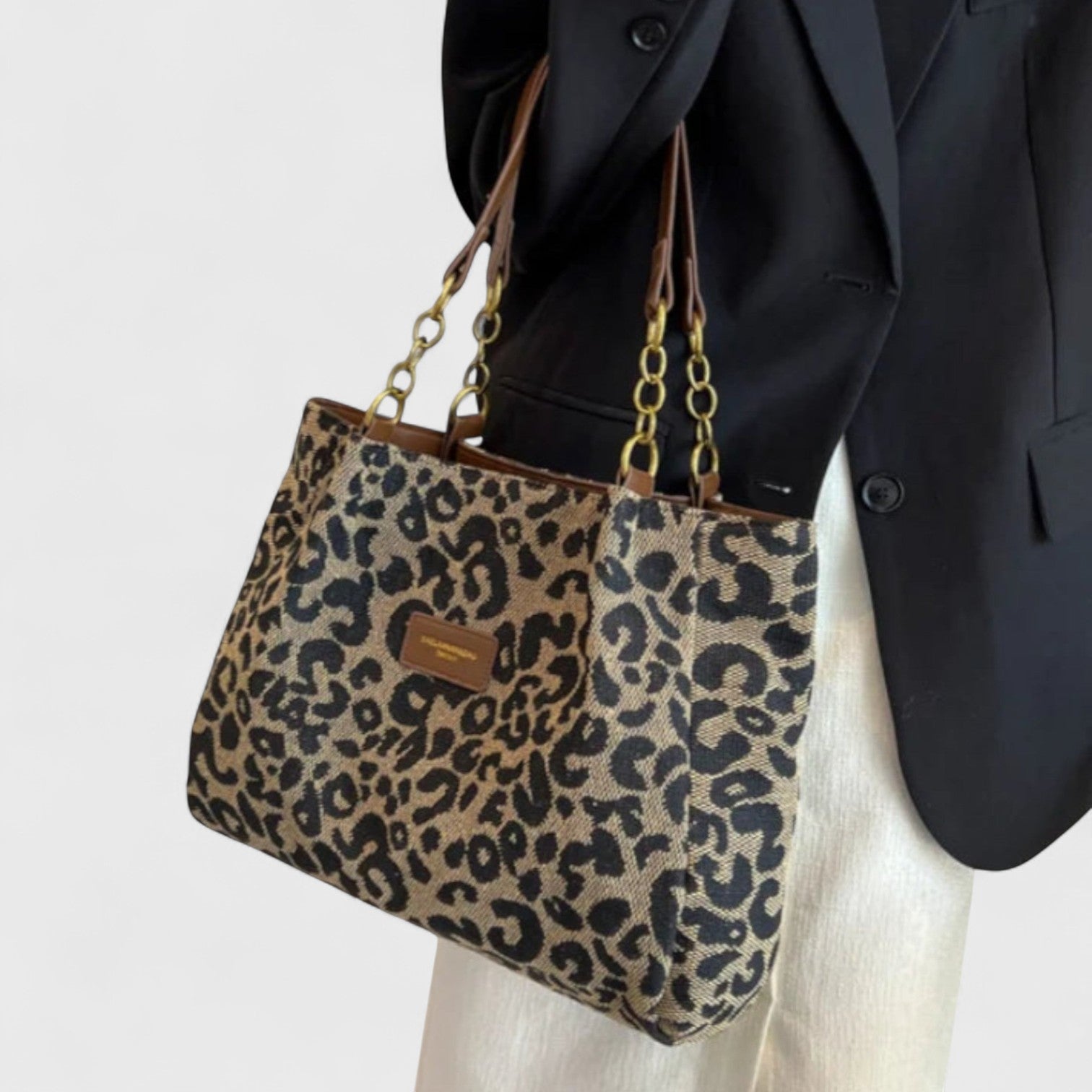 Naria™ | Sac Shopping Élégant en Toile Léopard