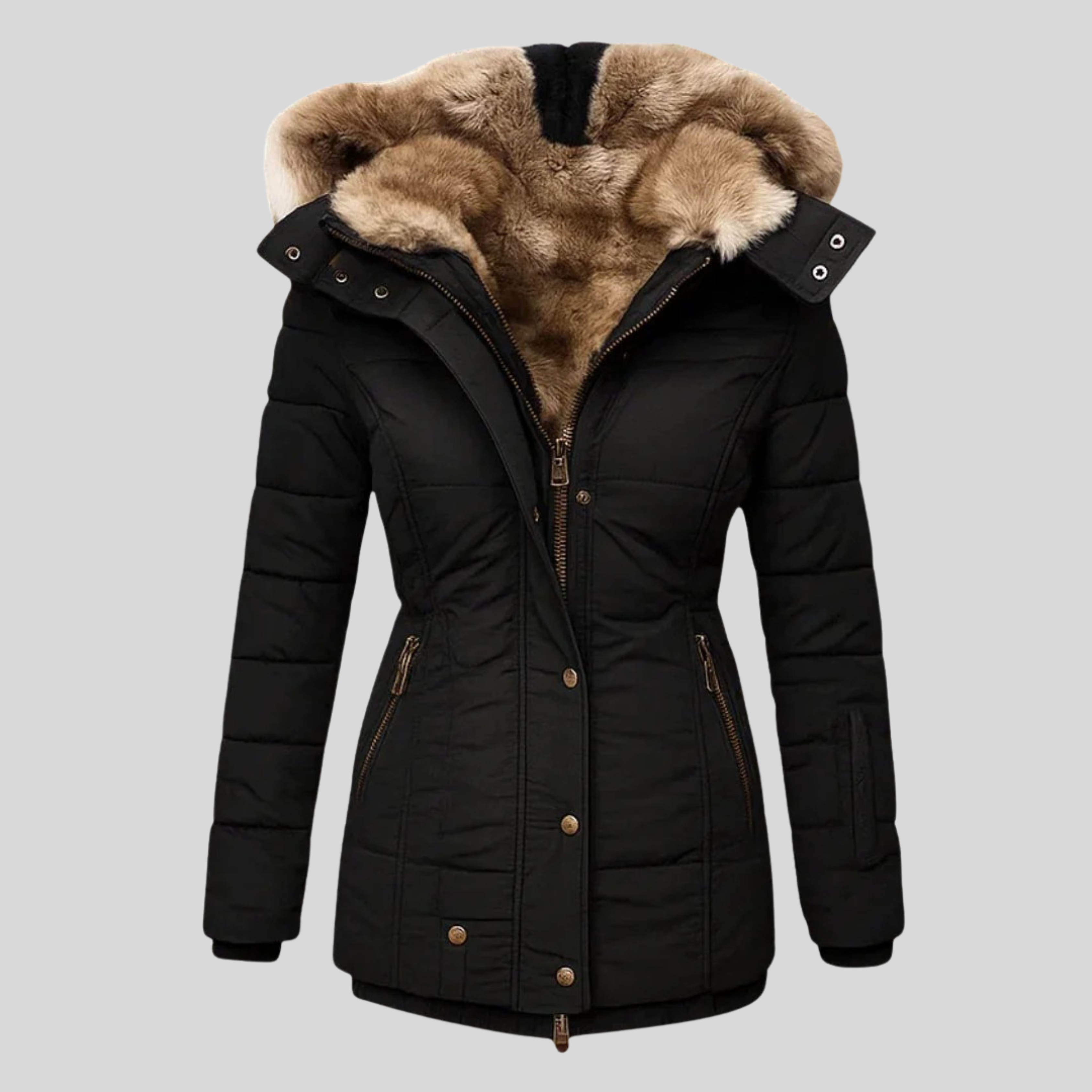 Bochra™ | Parka matelassé avec capuche en fausse fourrure