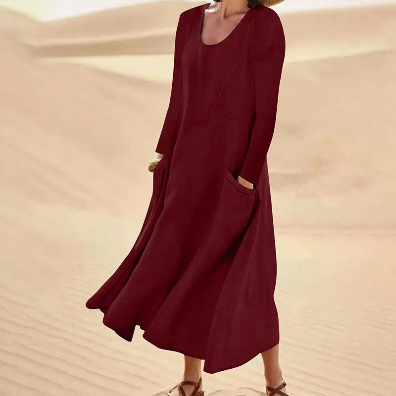 Donin™ | Robe Longue En Coton et  Lin
