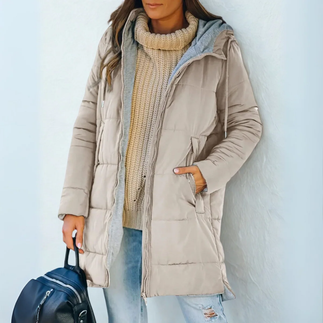Giselle™ | Manteau long matelassé à capuche
