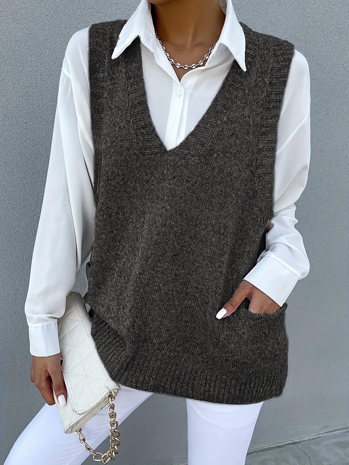 Melissa™ | Pull à Col V Doublé en Polaire