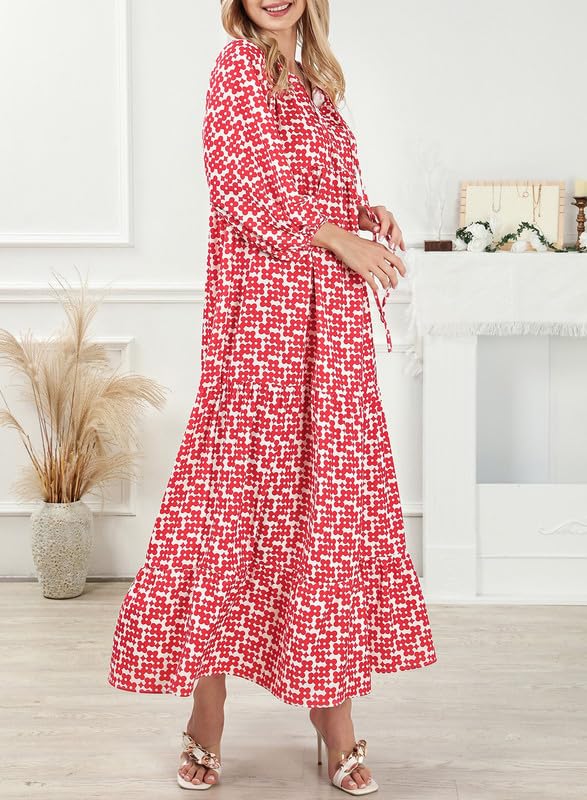 Nala™ | Robe Maxi Florale à Manches Bouffantes