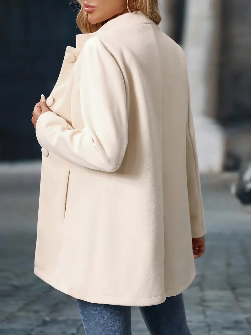 Joliette™ | Veste Tailleur à Col Montant et Boutonnage Simple