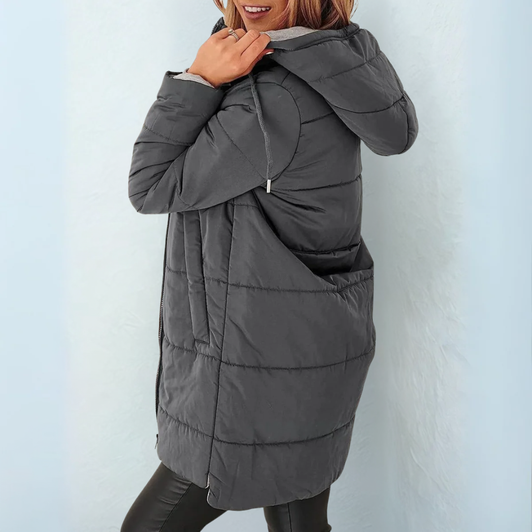 Giselle™ | Manteau long matelassé à capuche