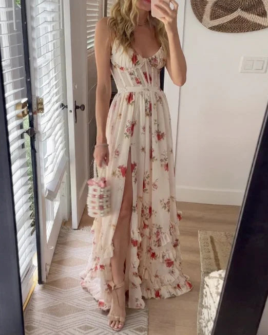 Sonja™ | Robe Midi Élégante à Imprimé Floral