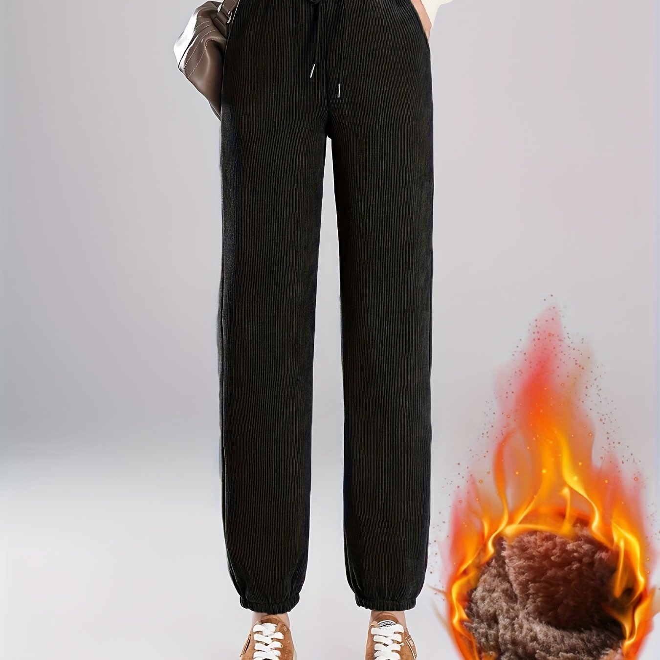 Catriona™ | Pantalon de jogging côtelé doublé polaire
