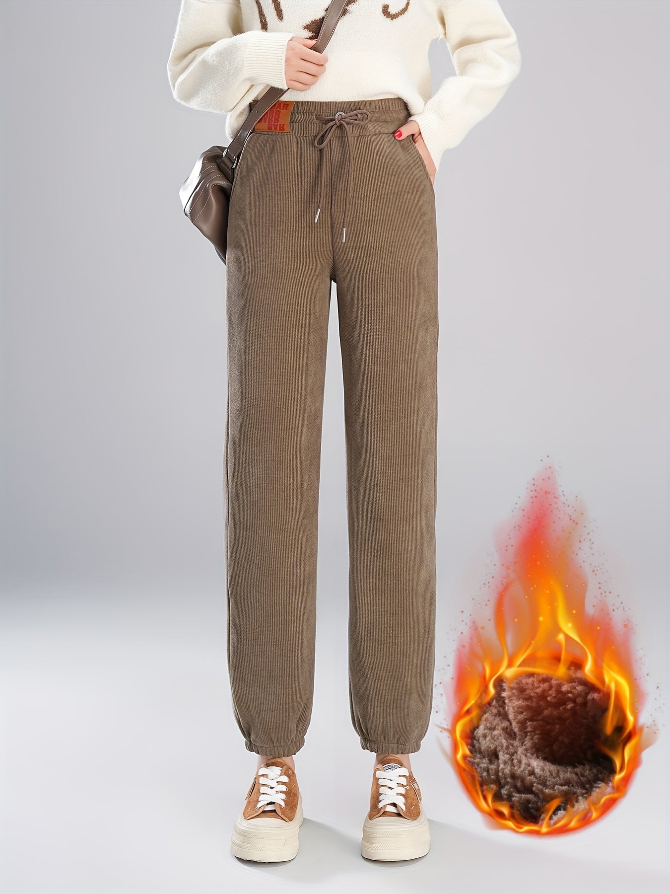 Catriona™ | Pantalon de jogging côtelé doublé polaire
