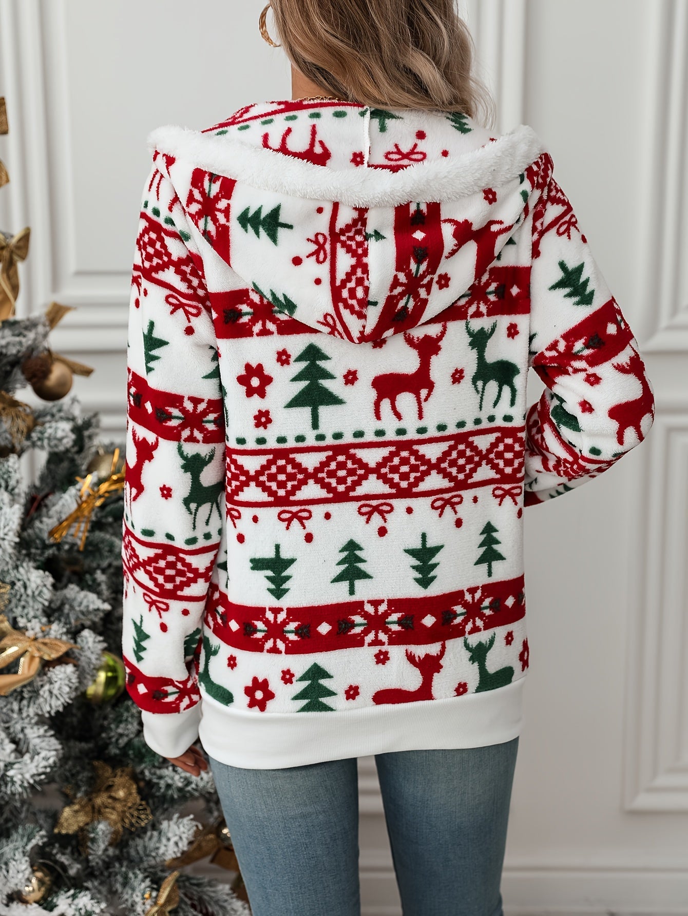 noelle™ | Sweat à capuche zippé motif Noël