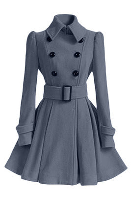 Violaine™ | Manteau évasé ceinturé à double boutonnage