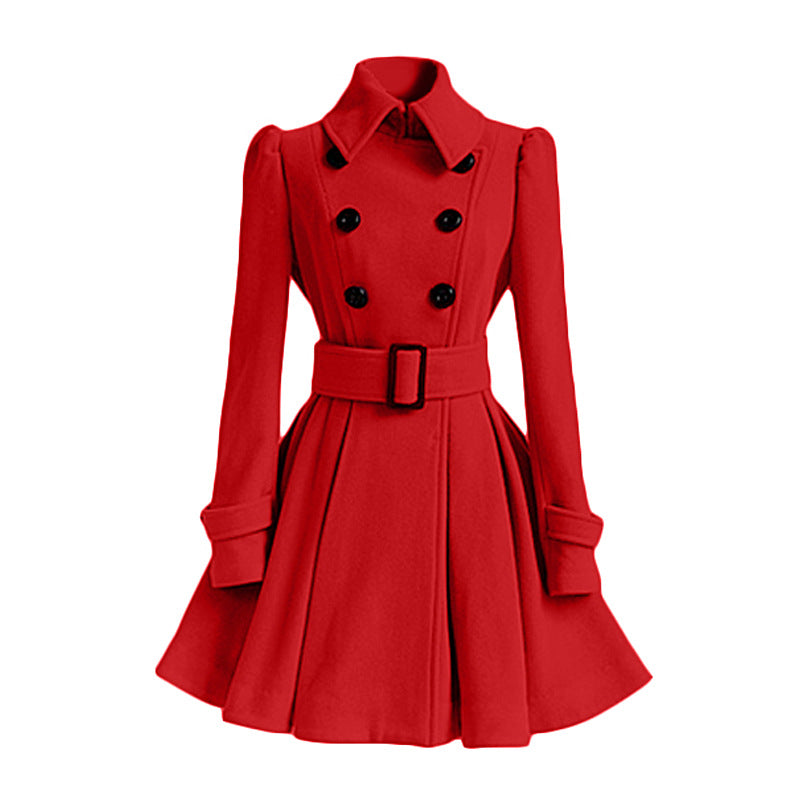 Violaine™ | Manteau évasé ceinturé à double boutonnage