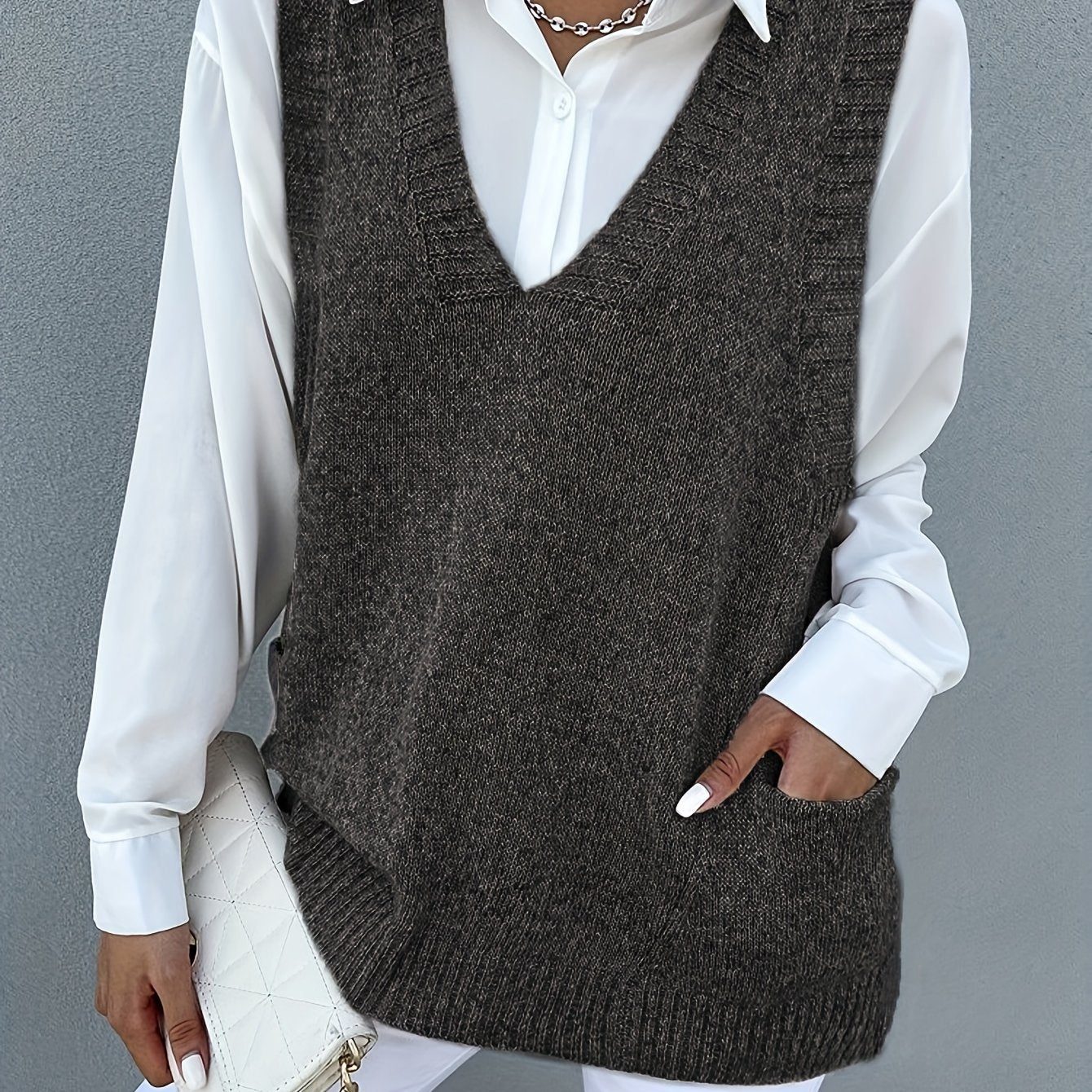 Melissa™ | Pull à Col V Doublé en Polaire
