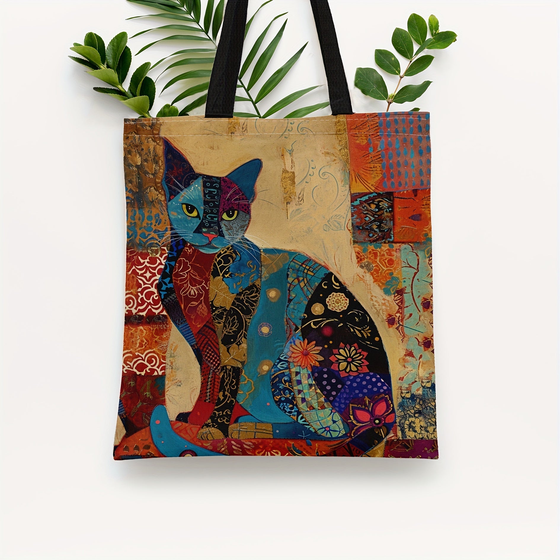 Rosa™ | Sac à Épaule Élégant en Toile avec Motif Chat