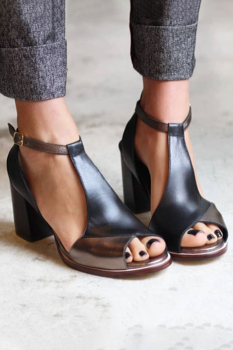 Nadaria™ | Sandales Élégantes à Talon Patchwork