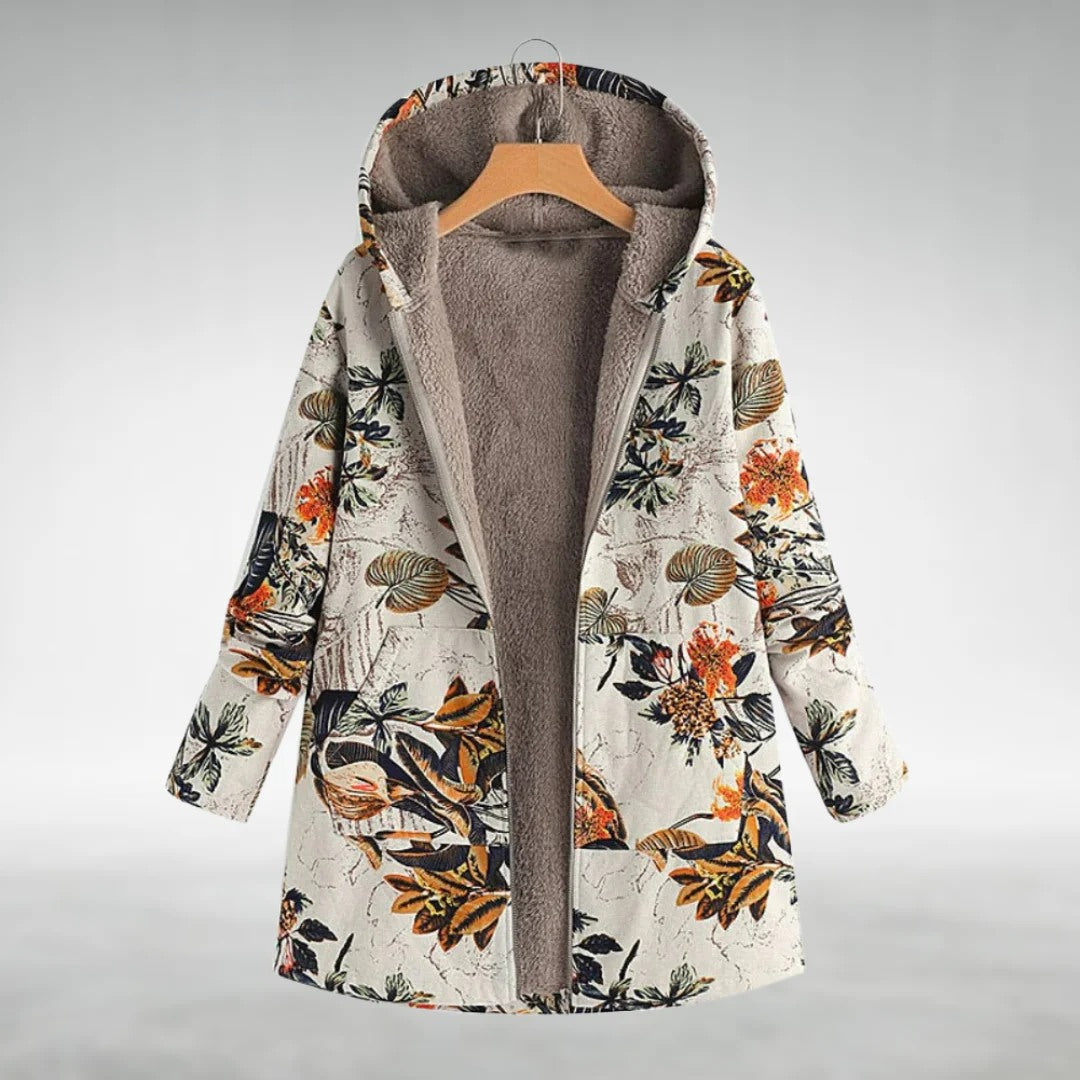 Jannah™ | Manteau à capuche en sherpa avec imprimé floral