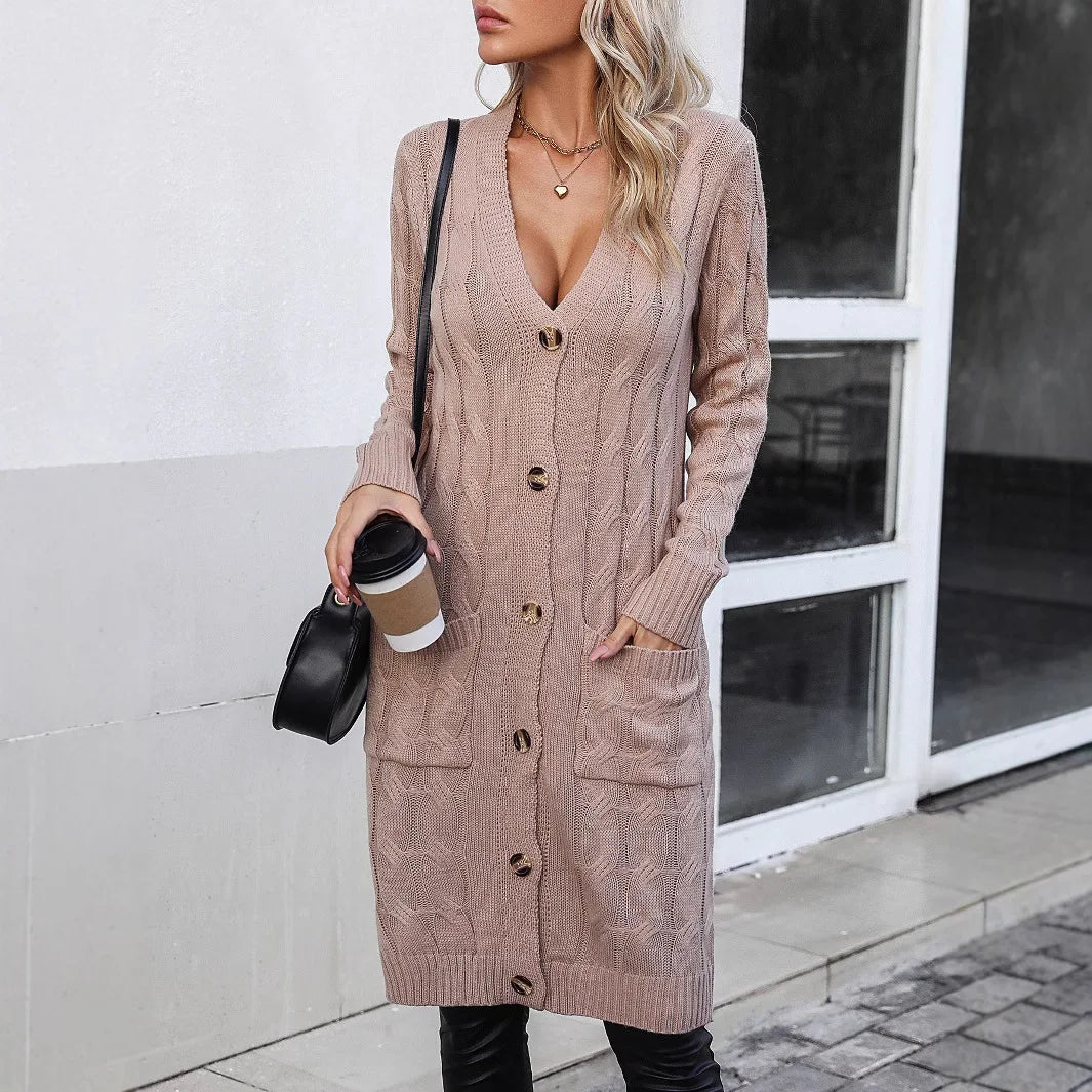 Jael™ | Cardigan long torsadé boutonné