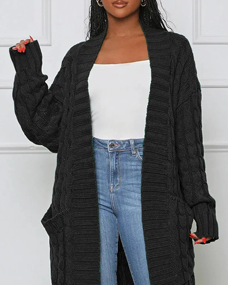 Indira™ | Cardigan extra-long torsadé à poches