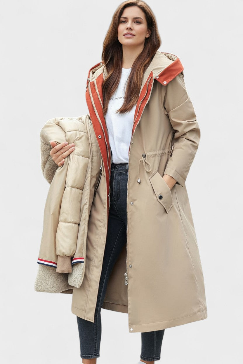 Diora™ | Parka manteau à capuche en fausse fourrure