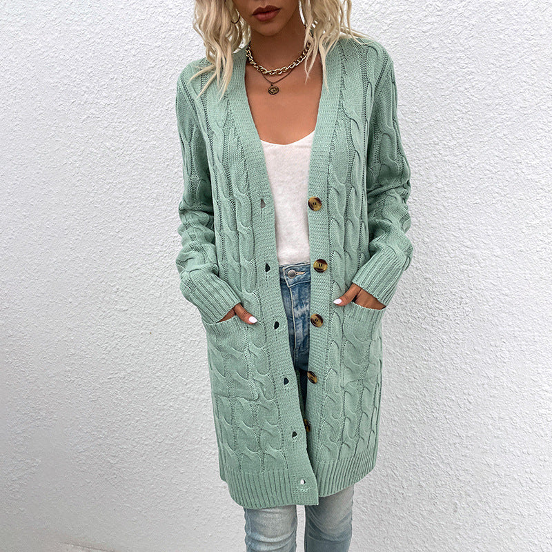 Kiana™ | Cardigan mi-long torsadé boutonné