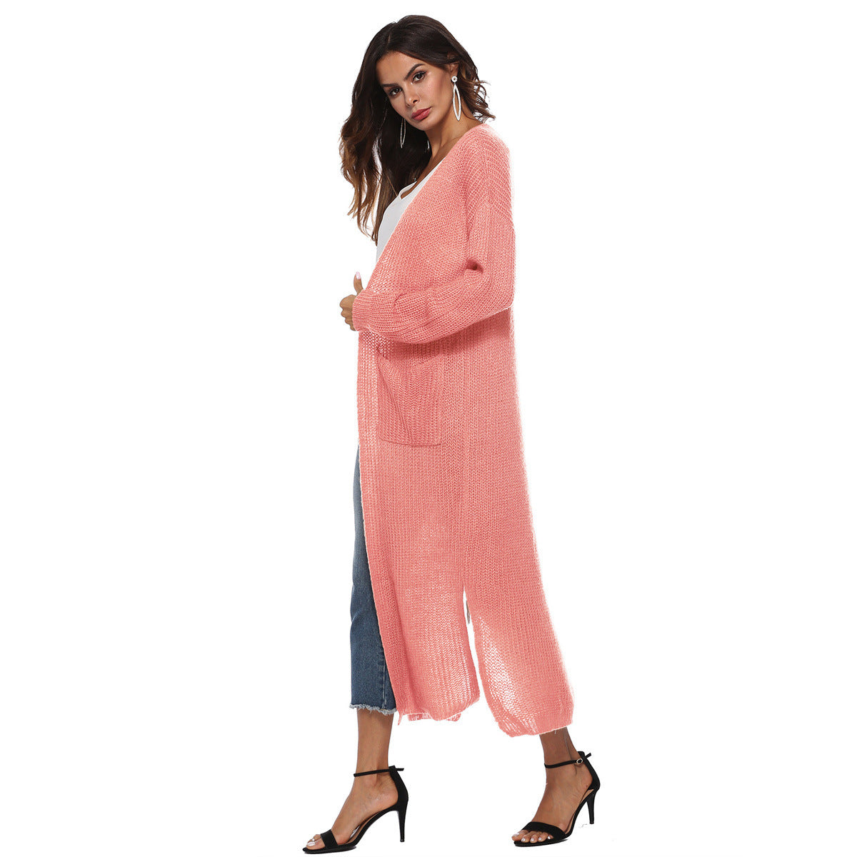 Giada™ | Cardigan long ouvert à poches