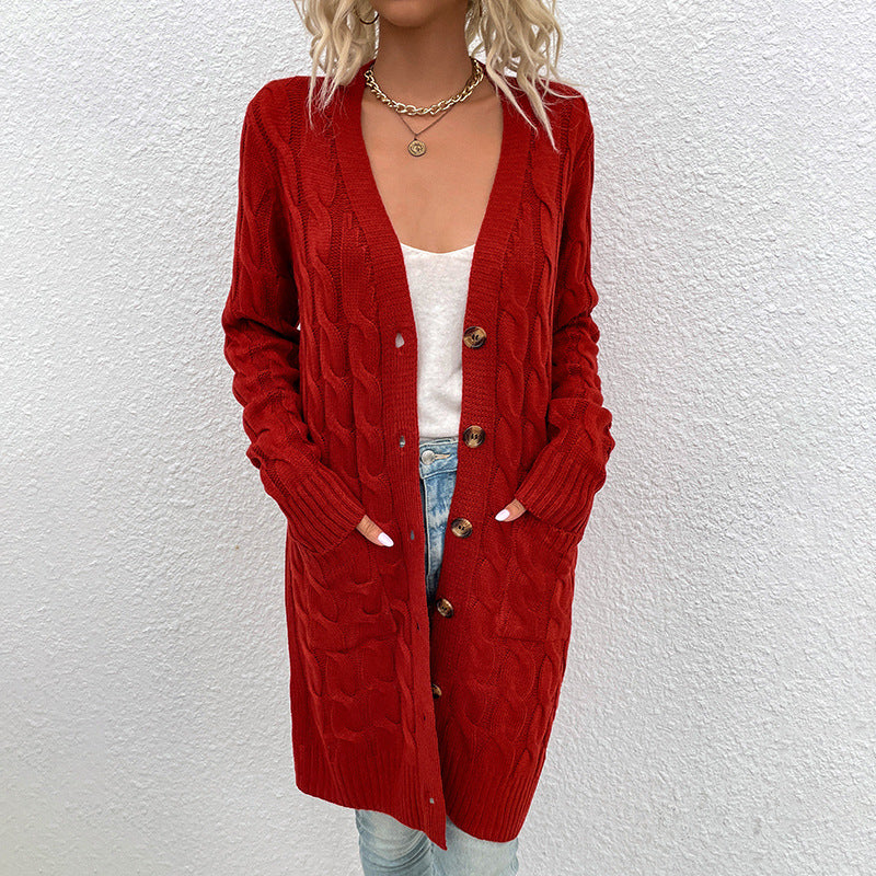 Kiana™ | Cardigan mi-long torsadé boutonné