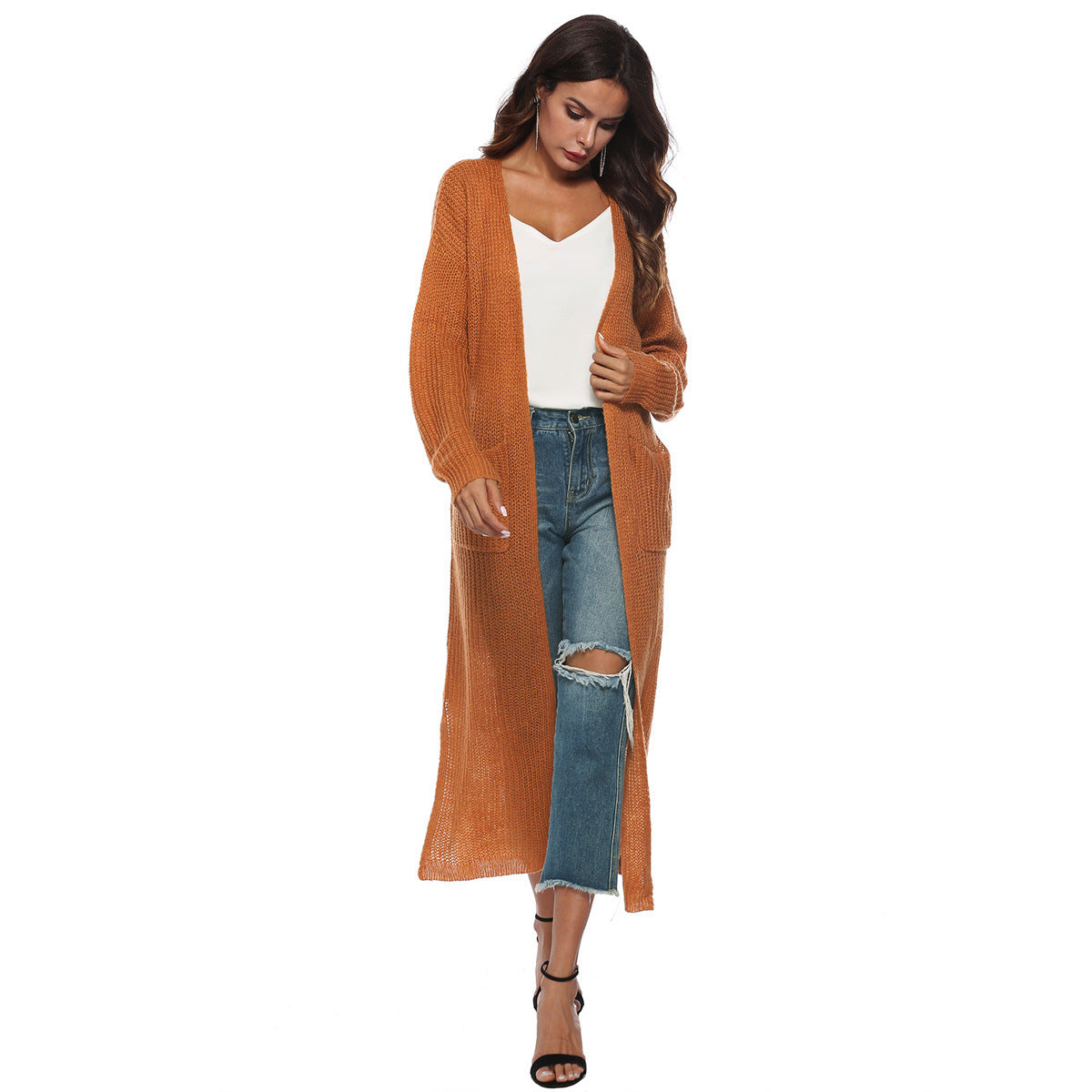 Giada™ | Cardigan long ouvert à poches