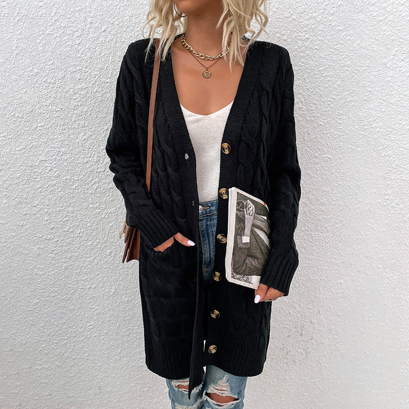 Kiana™ | Cardigan mi-long torsadé boutonné