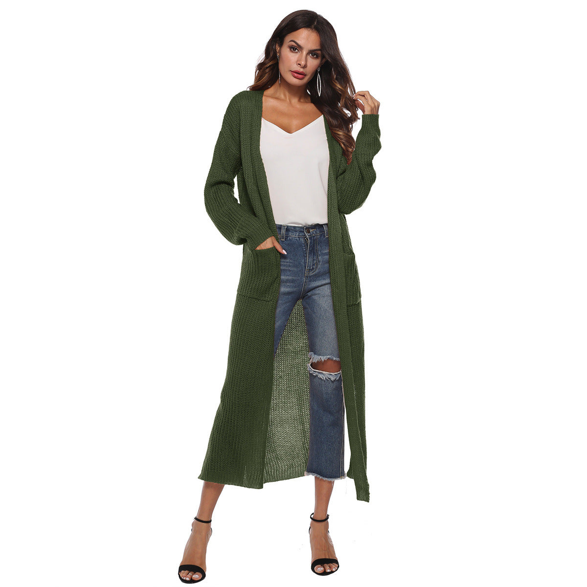 Giada™ | Cardigan long ouvert à poches