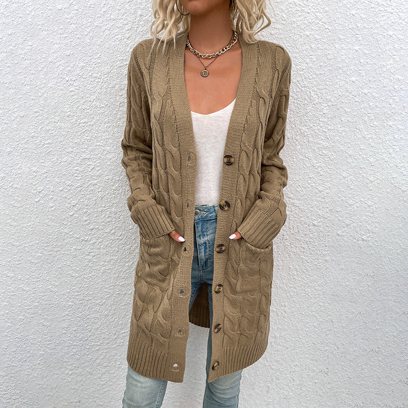 Kiana™ | Cardigan mi-long torsadé boutonné