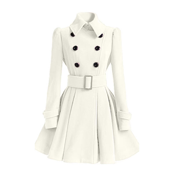 Violaine™ | Manteau évasé ceinturé à double boutonnage