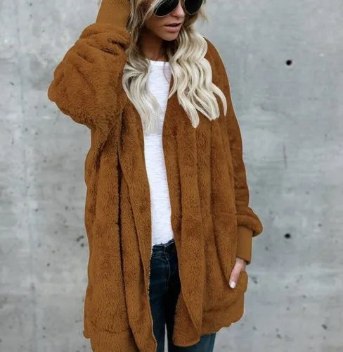 Evie™ | Cardigan teddy ouvert en peluche