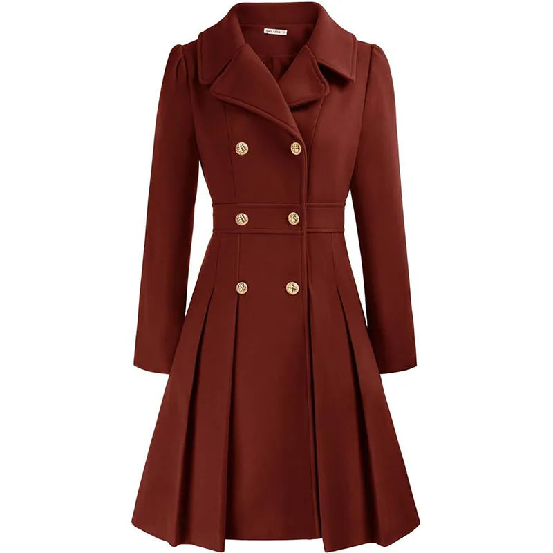 Alethea™ | Manteau évasé plissé croisé