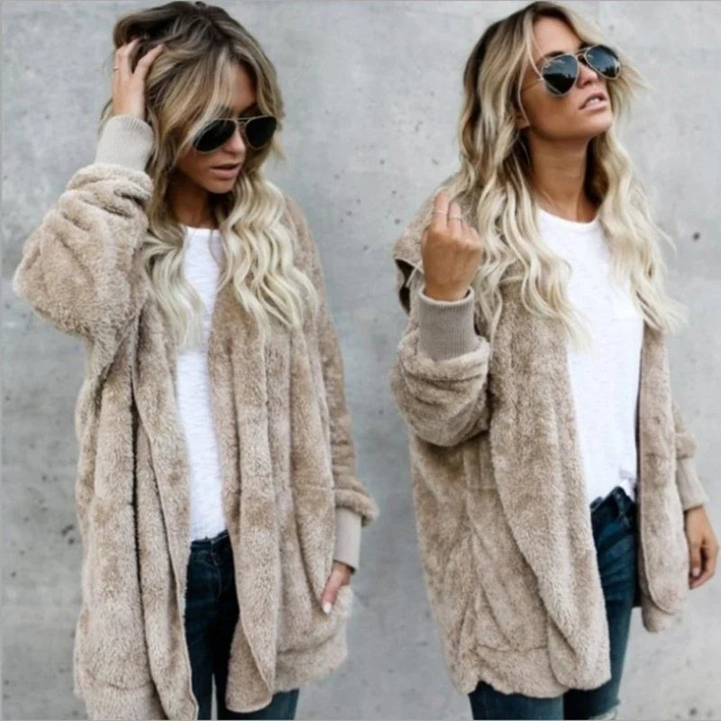 Evie™ | Cardigan teddy ouvert en peluche