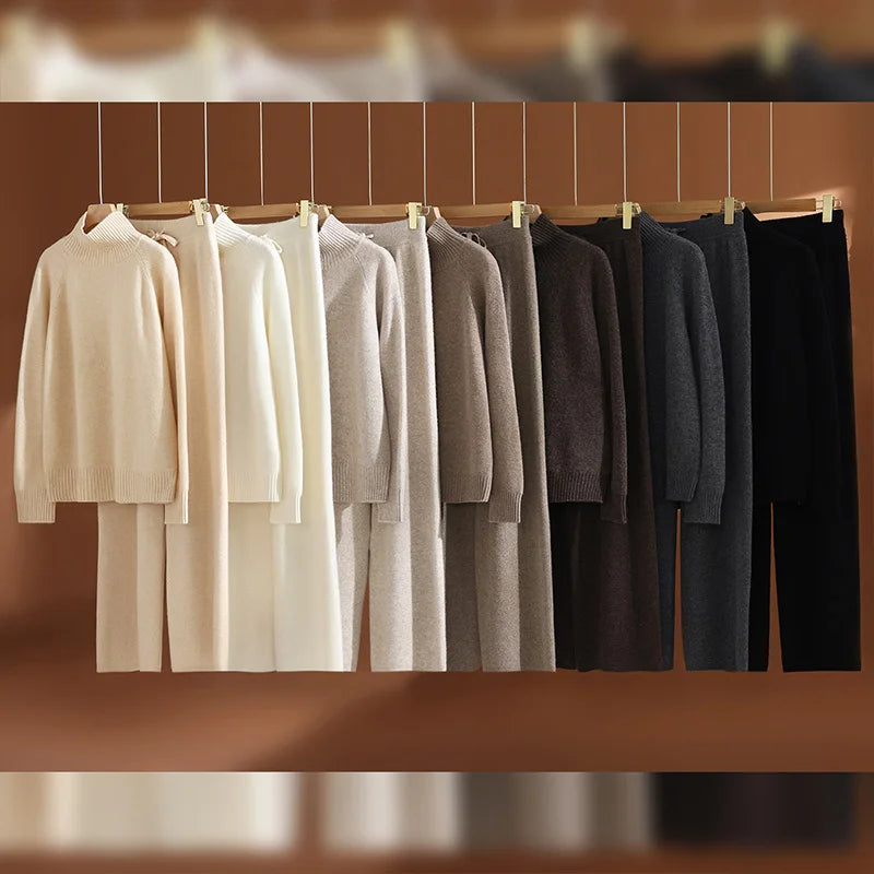 Ekaterina™ | Ensemble maille col montant côtelé