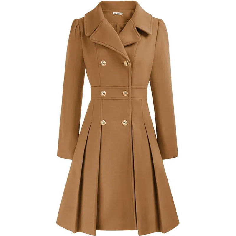 Alethea™ | Manteau évasé plissé croisé