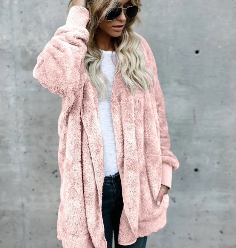 Evie™ | Cardigan teddy ouvert en peluche