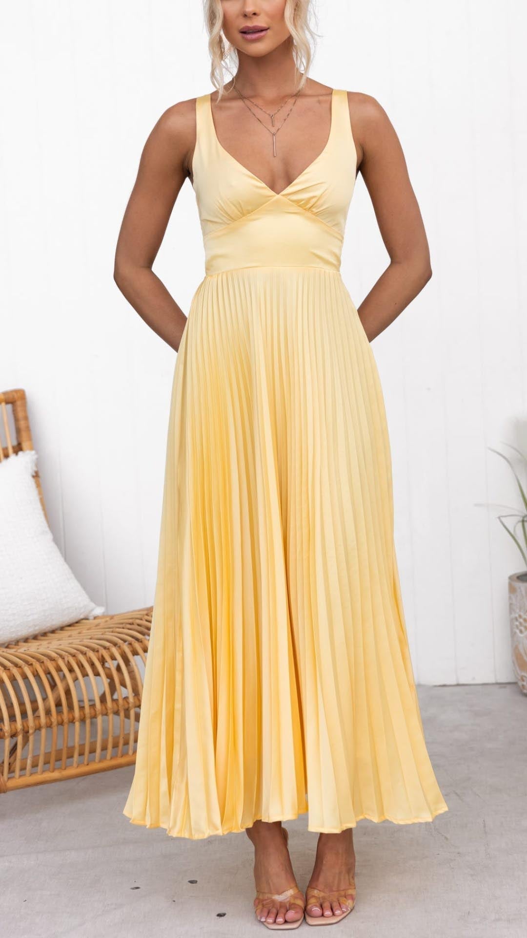 Aby™ | Robe Maxi Plissée Élégante