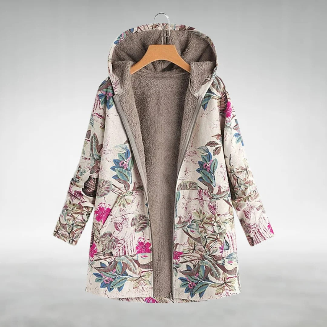 Jannah™ | Manteau à capuche en sherpa avec imprimé floral