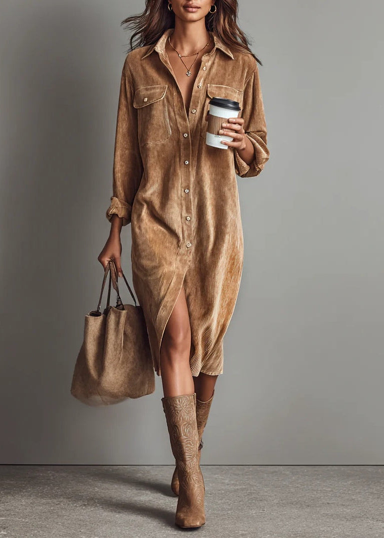 Rosamund™ | Robe Élégante en Tissu Côtelé