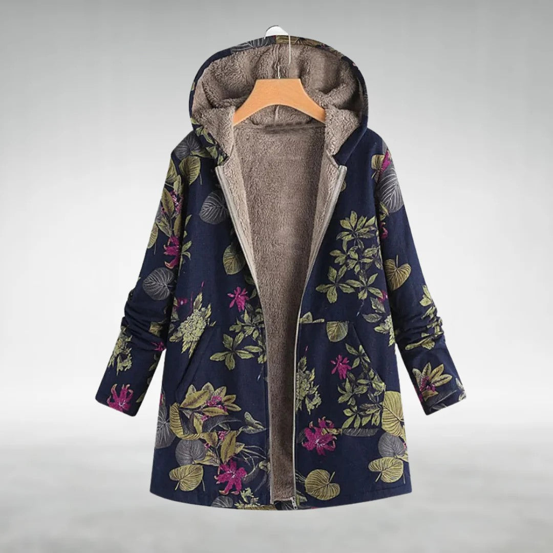 Jannah™ | Manteau à capuche en sherpa avec imprimé floral