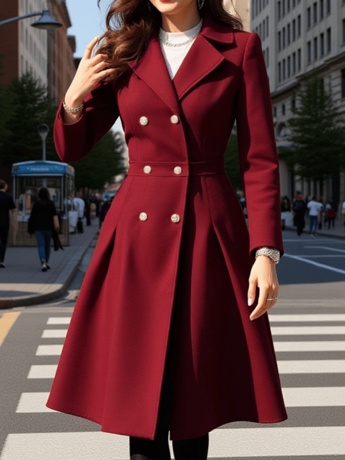 Suzette™ | Manteau long croisé évasé