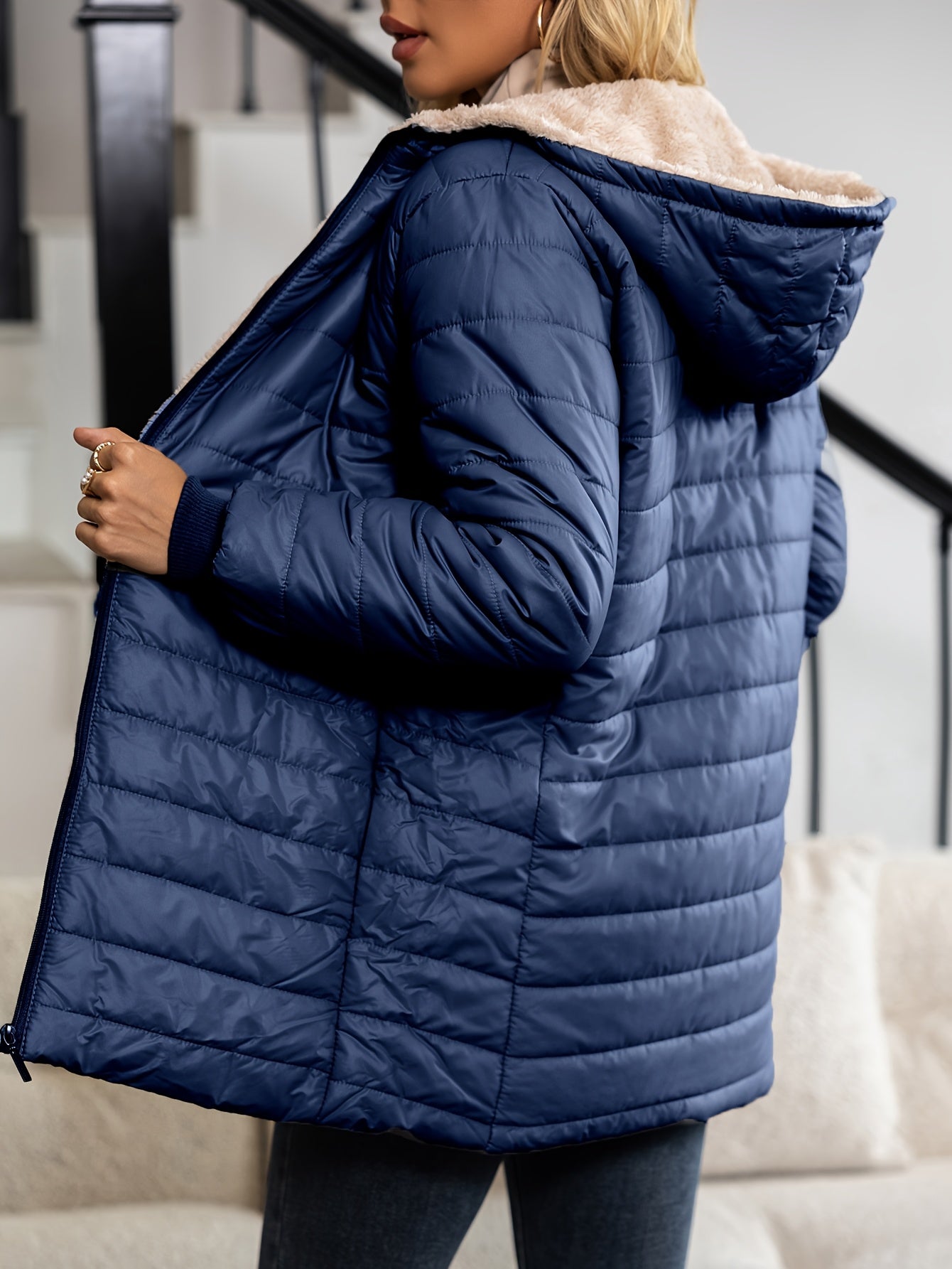 Sophia™ | Veste doudoune matelassée doublée sherpa