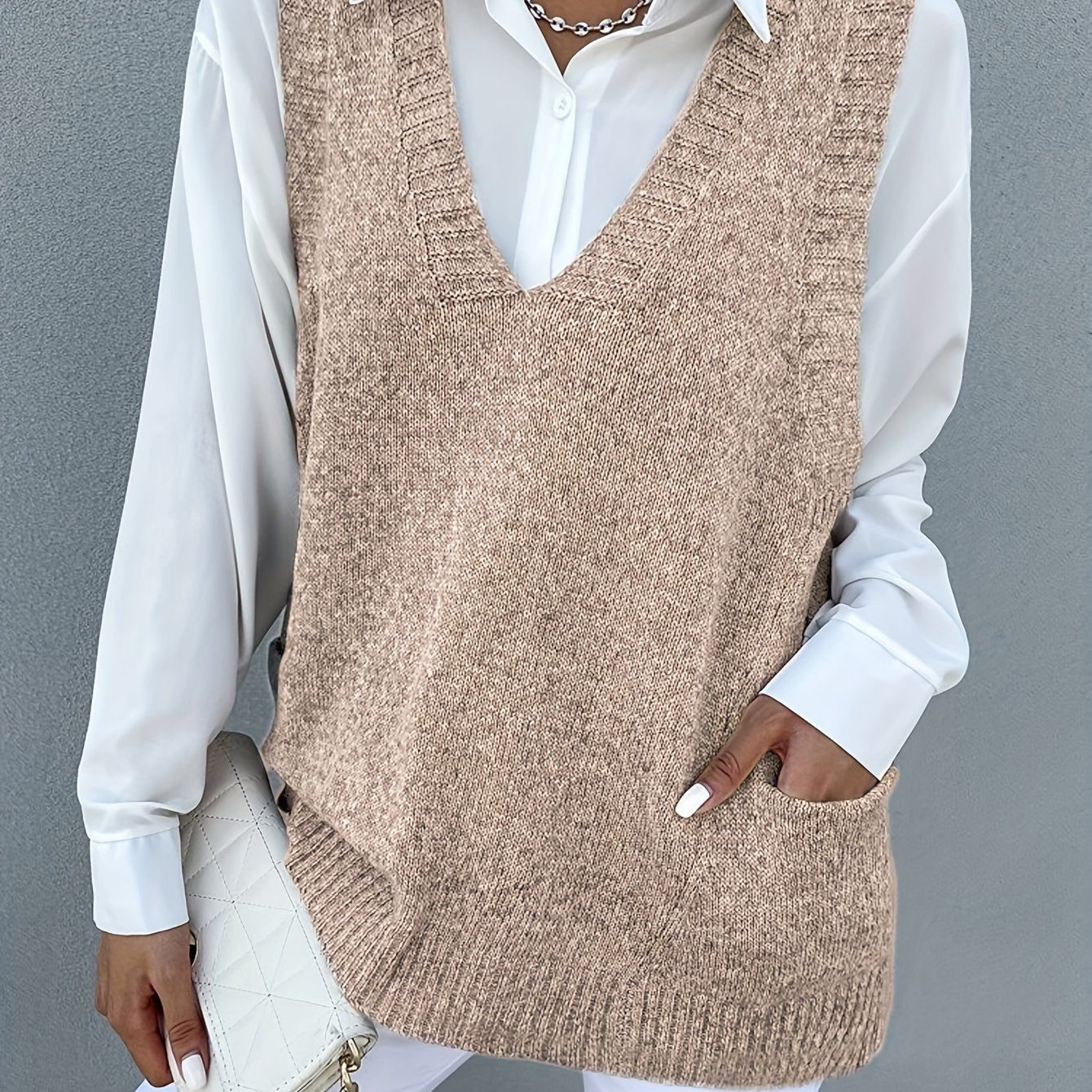 Melissa™ | Pull à Col V Doublé en Polaire
