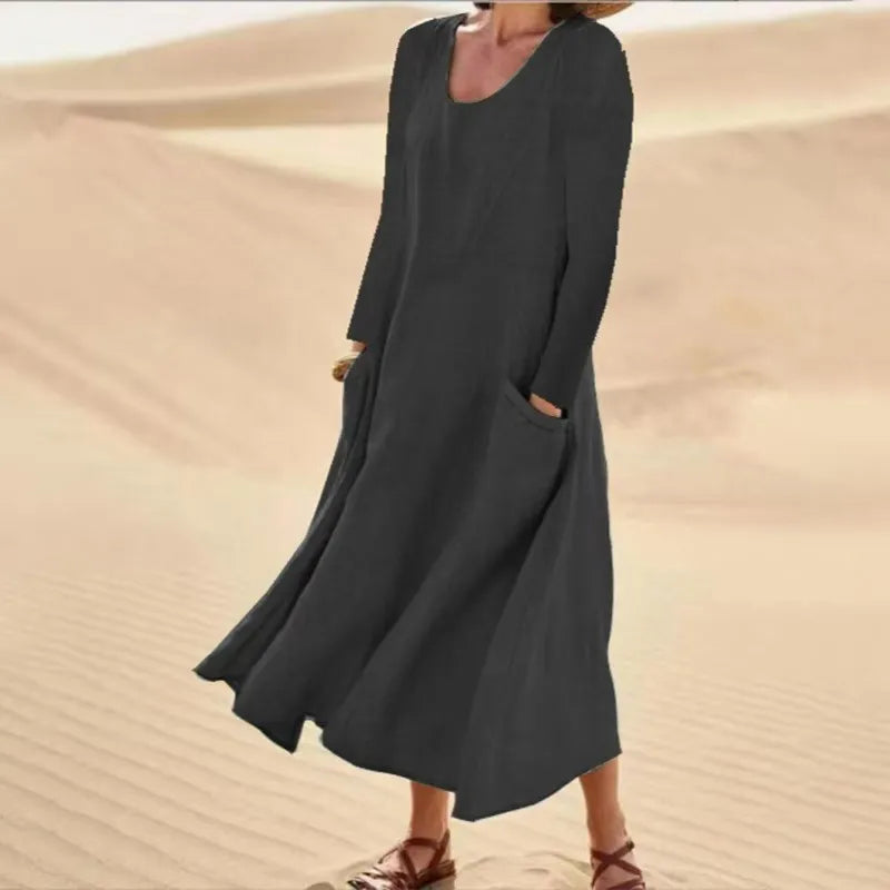 Donin™ | Robe Longue En Coton et  Lin