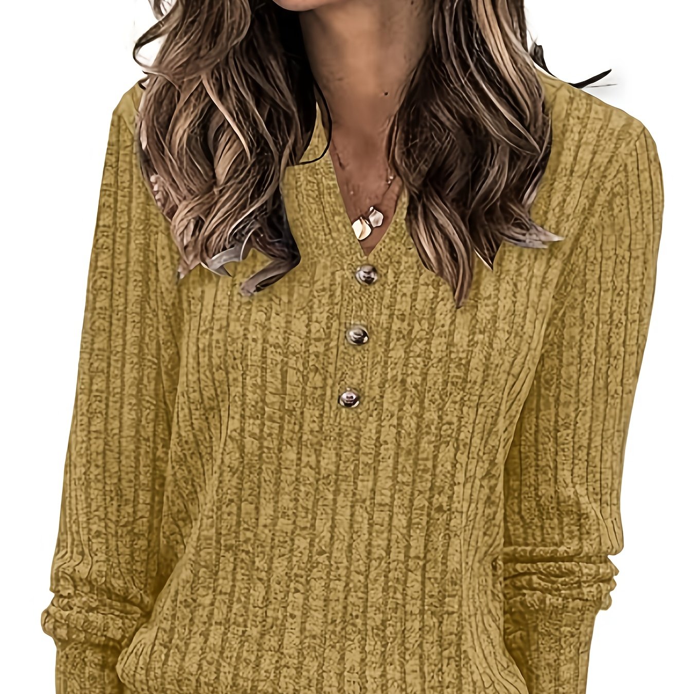 Wendy™ | Haut Henley en maille côtelée douce et flatteuse
